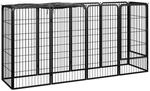 Vidaxl 10-tlg. Hundelaufstall Schwarz 50x100cm Stahl Pulverbeschichtet