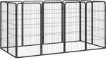 Vidaxl 12-panel Dog Playpen Black 50x100 Cm Powder-coated Steel
