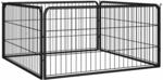 Vidaxl - 4-tlg. Hundelaufstall Schwarz 100x50cm Stahl Pulverbeschichtung