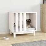 Vidaxl Dog House White 60x45x57 Cm Solid Wood Pine