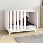 Hundeh&uuml;tte Wei&szlig; 90x60x67 Cm Massivholz Kiefer Vidaxl 80749