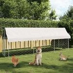 Outdoor-hundezwinger Mit Dach 400x100x150 Cm - Vidaxl