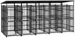Outdoor-hundezwinger Mit Dach Stahl 9,22 M&sup2; Vidaxl