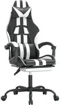 Gaming-stuhl Mit Fu&szlig;st&uuml;tze Drehbar Schwarz & Wei&szlig; Kunstleder Vidaxl