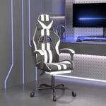 Gaming-stuhl Mit Fu&szlig;st&uuml;tze Schwarz Und Wei&szlig; Kunstleder Vidaxl129473