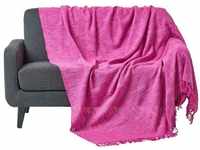 HOMESCAPES Überwurf Nirvana, 100% Baumwolle, pink, 255 x 360 cm - Rosa