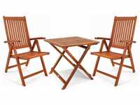 Gartenmöbel Set 3-tlg Holz Wetterfest Eukalyptus Stühle Klappbar FSC®-zertifiziert