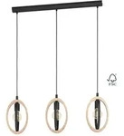 3er Pendelleuchte Basildon Schwarz-braun 78 X 16 Cm E27, Max. 60 W Pendelleuchte -
