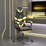 Gaming-stuhl Mit Fu&szlig;st&uuml;tze Schwarz Und Golden Kunstleder Vidaxl