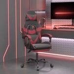 Vidaxl Gaming Chair With Footrest Black And Wine Red Faux Leather