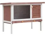 Kaninchenstall 1 Ebene Braun Holz - Vidaxl