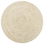 Teppich Handgefertigt Jute Wei&szlig; Und Natur 90 Cm Vidaxl Wei&szlig;