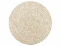 Teppich Handgefertigt Jute Weiß und Natur 150 cm Vidaxl Weiß