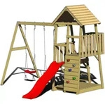 Wendi Toys - Holz Spielturm Salamander Inkl. Rutsche, Kletterwand Und 2 Schaukeln