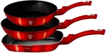 3er-set Granit-beschichtete Bratpfannen 20/24/28cm Berlinger Haus Metallic Line