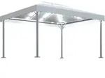 Vidaxl Pavillon Mit Led-lichterkette 4x3 M Creme Aluminium