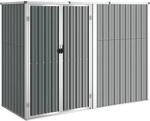 Ger&auml;tehaus Grau 225x89x161 Cm Verzinkter Stahl Vidaxl