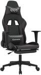 Vidaxl Gaming Chair With Footrest Black And Grey Faux Leather