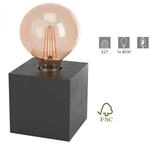 Eglo 43734 Tischleuchte Prestwick 2 Holz Schwarz E27 1x40w L:9.5cm B:9.5cm H:9.5cm