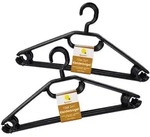 Spetebo - Kunststoff Kleiderb&uuml;gel Mit Hosenstange - Schwarz / 20er Pack -...