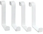 Wenko - 4er Set T&uuml;r Garderoben Haken Wei&szlig; Zum Einh&auml;ngen Halter Jacken Bade M&auml;ntel