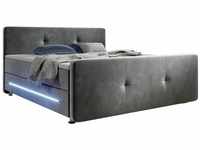 Boxspringbett Houston – Doppelbett mit LED-Beleuchtung, Topper &
