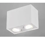 Trio - Deckenstrahler Biscuit Eckig 2-flammig Wei&szlig;, Breite 17cm
