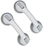 Sauggriff 2er Set, Haltegriff F&uuml;r Dusche & Badewanne, 70 Kg, F&uuml;r Senioren, Wand,