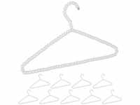 Kleiderbügel mit Perlen, 10er Set, Shirt, Bluse, Stange für Hosen & Röcke, 40 cm,