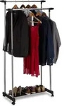 Rollgarderobe Mit 2 Kleiderstangen, Ausziehbar, Kleiderst&auml;nder Auf Rollen, Hbt: