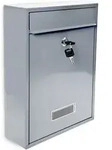 Design Briefkasten Metall Silber 26,5 X 35 X 8,5 Cm