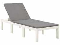 Sonnenliege，Liegestuhl mit Auflage Kunststoff Weiß vidaXL
