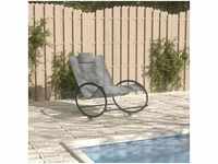 Sonnenliege，Liegestuhl mit Kissen Stahl und Textilene Grau vidaXL