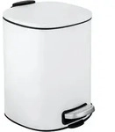 Treteimer Alassio, Wei&szlig; 5 L, Easy-close Absenkautomtik, Wei&szlig;, Stahl Wei&szlig;,