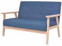 Bonnevie - 2-Sitzer-Sofa Stoff Blau vidaXL121109