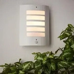 Lampe Todd Au&szlig;enwandleuchte Bewegungsmelder Wei&szlig; 1x A60, E27, 60w, Geeignet F&uuml;r
