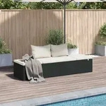 Gartenbett Schwarz 195&times;60 Cm Poly Rattan - Vidaxl