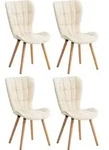 Clp - 4er Set Esszimmerstuhl Elda Kunstleder Creme