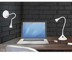 Defibrico - Flexible 2in1 Led Tischlampe & Wandlampe Viper In Wei&szlig;, Schalter Am Fu&szlig;