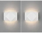 Kleine Geometrische Led Wandlampen 2er Set Mit Lasercut Muster, Breite 18cm