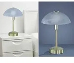 Defibrico - Led Tischleuchte Donna Dimmbar, Messing Mit Glasschirm, H&ouml;he 30cm