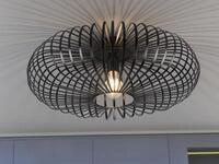 Trio Lighting - Deckenleuchte Johann Gitter Lampenschirm Metall In Schwarz, &Oslash; 50cm