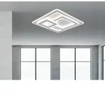 Trio - Gro&szlig;e Deckenleuchte Mita Mit Fernbedienung & Dimmer Wei&szlig;, Quadrat 51cm