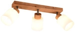 Reality Leuchten - Deckenstrahler Assam 3 Flammig Korpus Holz & Glasschirme Wei&szlig;,