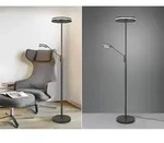 Gro&szlig;er Led Deckenfluter Franklin Mit Lesearm, H&ouml;he 181cm, Anthrazit