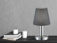 Trio Leuchten - Tischlampe Mats Ii Stoff Lampenschirm Grau Touchfunktion...