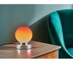 Reality Leuchten - Tischleuchte Prinz Ii, Glasschirm Orange Sockel Silber