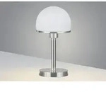 Tischleuchte Joost Ii Silber Glasschirm Wei&szlig; - Touchfunktion, H&ouml;he 39cm