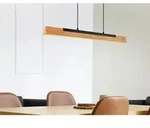 Trio Leuchten - Led Pendelleuchte Kerala Dimmbar Holzbrett Naturbelassen, Breite 90cm