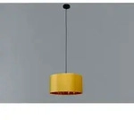 Smartwares - Pendelleuchte Vintage Mit Lampenschirm Samt Gelb / Gold, &Oslash; 40cm